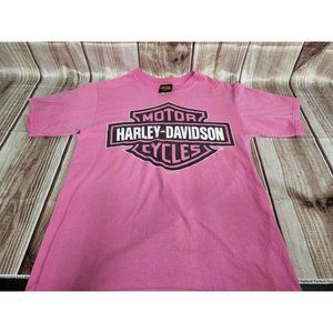 Harley Davidson 2008 Pink Women's Motorcycle Tee Shirt Logo Size M